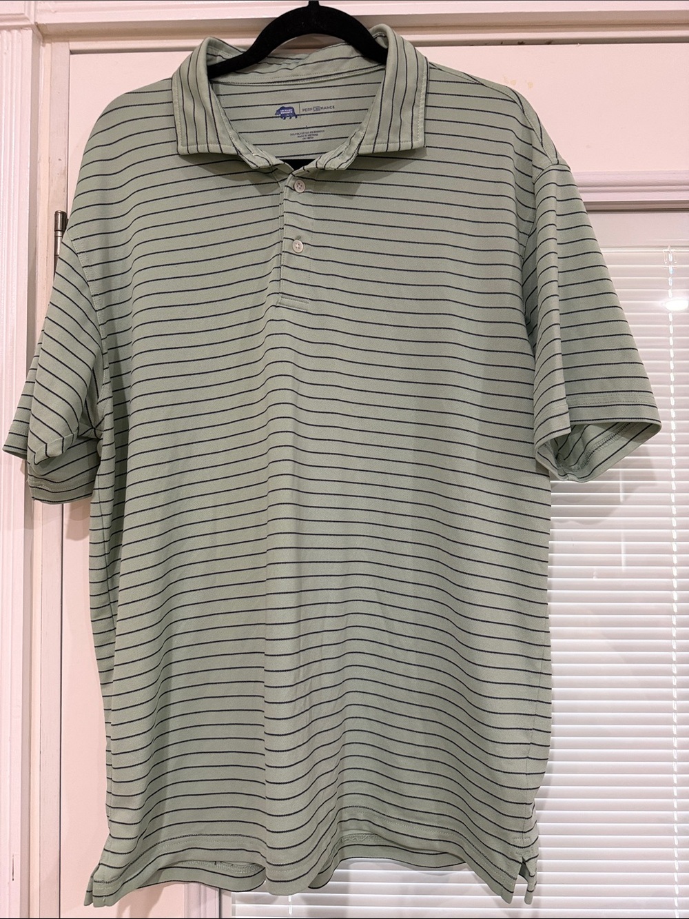Men's Onward Reserve Mint Green Striped Polo Shirt